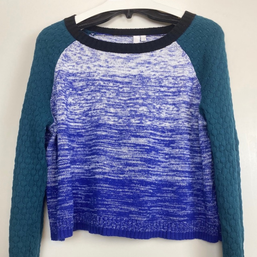 SI-IAE Multi Tone Knitted Cropped Sweater